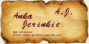 Anka Jerinkić vizit kartica